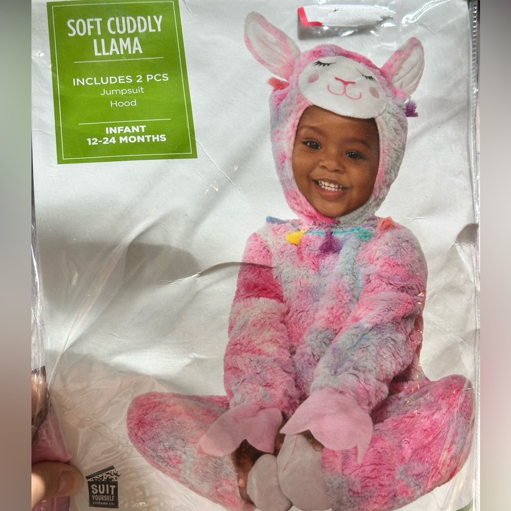 NWT Suit Yourself Costume Co. Infant Llama Jumpsuit Costume Pink Size 12-24 M